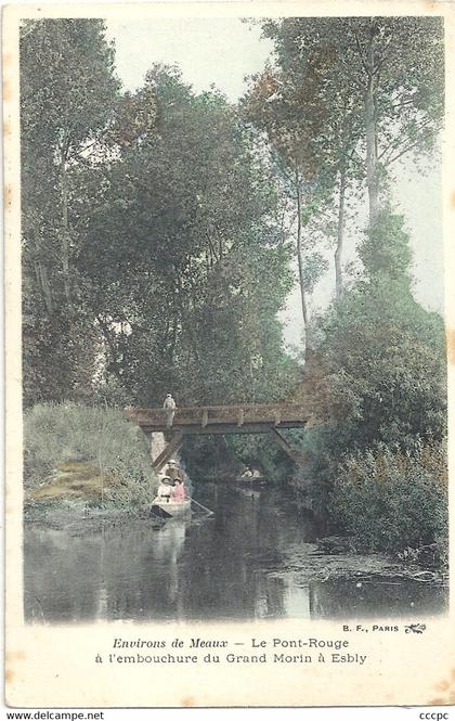 CPA Esbly Le Pont-Rouge à l'embouchure du Grand Morin à Esbly