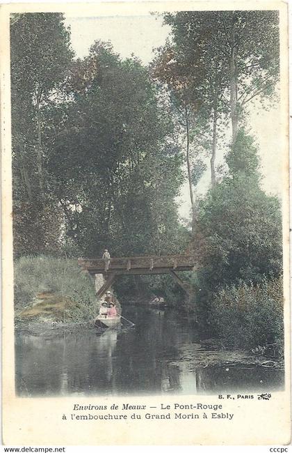 CPA Esbly Le Pont-Rouge à l'embouchure du Grand Morin à Esbly