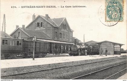 Carte postale ancienne de ESTREES  SAINT  DENIS - La GARE