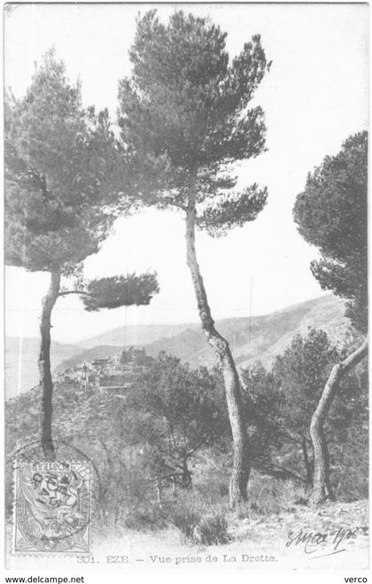 Carte Postale Ancienne de EZE-vue prise de la Drette