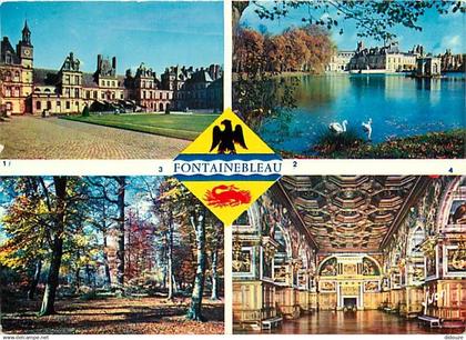 77 - Fontainebleau - Palais de Fontainebleau - Multivues - Blasons - Flamme Postale de Fontainebleau - CPM - Voir Scans