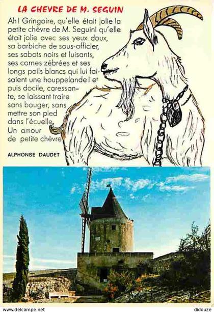 13 - Fontvieille - Le Moulin de Daudet - Chèvres - Flamme Postale - CPM - Voir Scans Recto-Verso