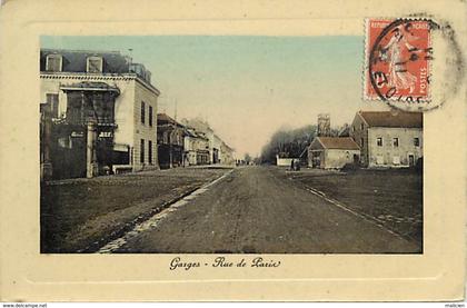 - dpts div.-ref-AC694- val d oise - garges les gonesses -rue de paris -pourtour cadre -carte  glacée colorisee  -