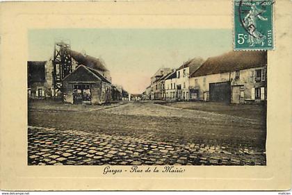 - dpts div. - ref-AC695- val d oise - garges les gonesses -rue de la mairie -pourtour cadre -carte  glacée colorisee  -