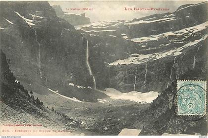 65 - Gavarnie - intérieur du Cirque de Gavarnie - CPA - Oblitération ronde de 1906 - Voir Scans Recto-Verso