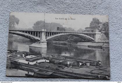 Gennevilliers, les bords de la Seine, péniches, Hauts de Seine 92