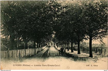 CPA AK GIVORS - Avenue Gare GIVORS-Canal (451008)