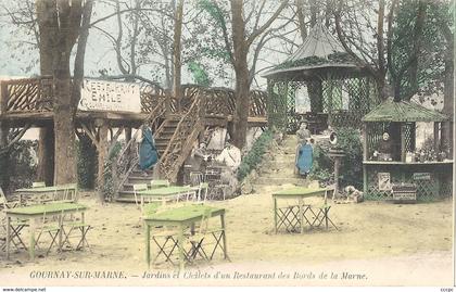 CPA Gournay-sur-Marne Jardins et Chalet d'un restaurant des Bords de la Marne