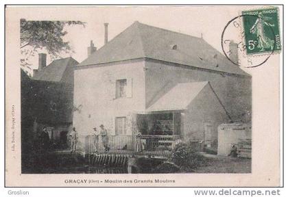 GRACAY (CHER) MOULIN DES GRANDS MOULINS (PETITE ANIMATION) 1908