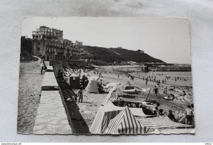 O288, Cpm 1955, Guethary, la plage et l'hôtel Itsasoan, Pyrénées Atlantiques 64