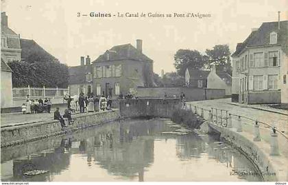 62 - Guines - Le Canal de Guines au Pont d'Avignon - Animé - Carte Vierge - CPA - Voir Scans Recto-Verso