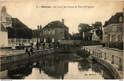 CPA GUINES Le Canal de GUINES au Pont d'AVIGNON (376073)