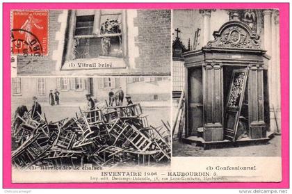 Haubourdin - Inventaire 1906 - Vitrail brisé - Confessionnal - Barricades de Chaises - Imp. DESCAMPS - DELESALLE - 1908