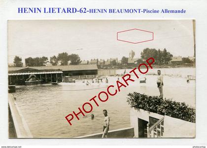 HENIN-BEAUMONT-Piscine allemande-CARTE PHOTO Allemande-Guerre 14-18-1WK-France-62-Militaria-Feldpost-