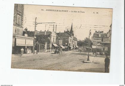 JOINVILLE LE PONT 14 LA RUE DE PARIS 1915 (PETITE ANIMATION)