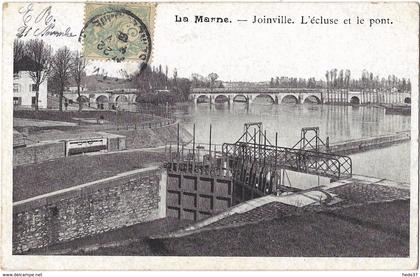 La Marne - Joinville. L'écluse et le pont