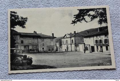 Cpsm 1949, Julienas, la mairie, la place du marché, Rhône 69