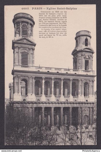 FRANCE, Postcard RPPC, Paris, The Church of Saint-Sulpice