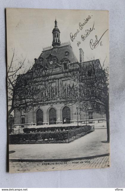 Cpa 1924, Kremlin Bicetre, hôtel de ville, Val de Marne 94