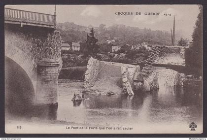 FRANCE, Postcard, La Ferté-sous-Jouarre, The Bridge, WWI