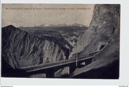 38 - Dauphiné - Ligne de la Mure - Viaducs de la Clapisse au fond, la Mouch...