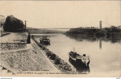 CPA La RÉOLE-Le Grand pont suspendu sur la Garonne (28471)