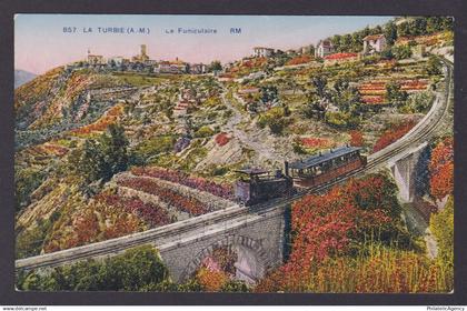 FRANCE, Vintage postcard, La Turbie, The funicular