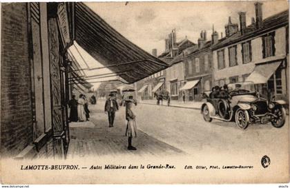 CPA LAMOTTE - BEUVRON - Autos Militaires dans Grande-Rue (208655)