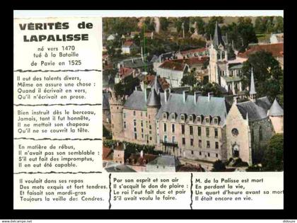 03 - Lapalisse - Le Château - Vue aérienne - Vérités de Lapalisse - Mention Photographie Véritable - Carte Dentelée - CP