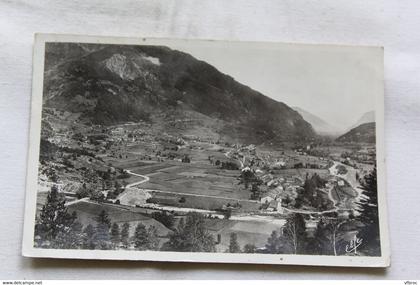 Cpsm 1940, vue générale et bassin Laruns, Pyrénées atlantiques 64