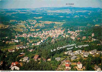 43 - Le Chambon sur Lignon - Vue Générale aérienne - Dans le fond le Pic de Lizieux - CPM - Voir Scans Recto-Verso