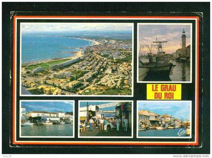 53103 / [30] Gard > Le Grau-du-Roi - VUE AERIENNE, LE PORT, LE CHENAL ET LE CENTRE VILLE - France USED Marianne du Bicen