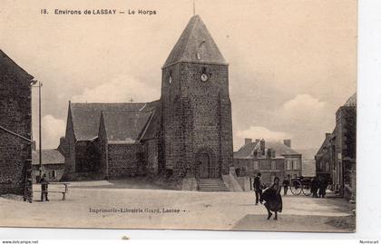 Le Horps environs de Lassay animée l'Eglise attelage