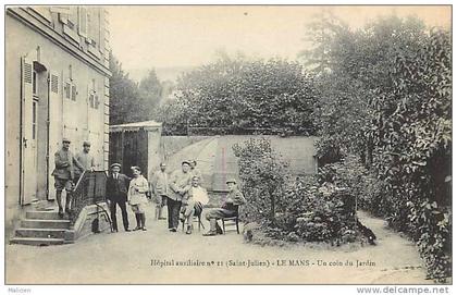 sarthe -ref 06-guerre 1914-18-militaires militaria -theme santé - hopital auxiliaire no 11-st julien -le mans -