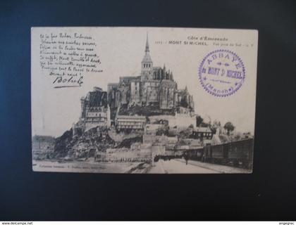 Carte 1911   Le Mont Saint-Michel Côte d'Emeraude + cachet