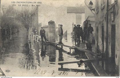 CPA Le Pecq Inondations de 1910 Rue Malo