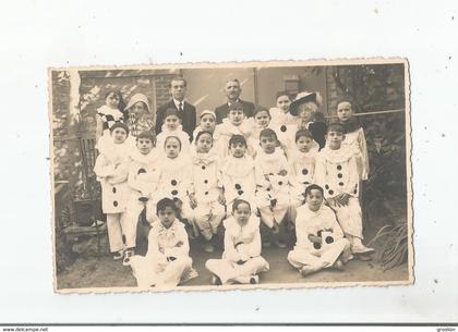 LES MUREAUX (78) CARTE PHOTO FETE CARNAVAL (PIERROTS) PHOTO MOSQUETTY LES MUREAUX