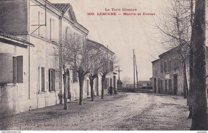 carte 1915 LESCURE / MAIRIE ET ECOLES