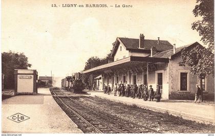 Carte postale ancienne de GARE : LIGNY en BARROIS