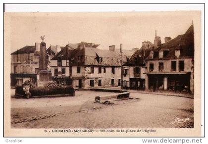 LOCMINE (MORBIHAN) 3 UN COIN DE LA PLACE DE L'EGLISE  1936