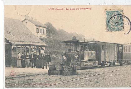 U 895 /CPA     LOUE   LA GARE  DU TRAMWAY