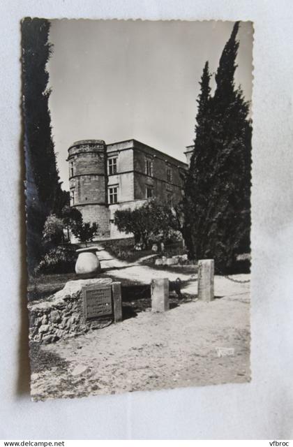 Cpsm, Lourmarin, château renaissance, entrée principale, Vaucluse 84