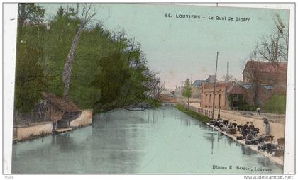 LOUVIERS LE QUAI DE BIGARD LAVANDIERES  (CARTE COLORISEE)