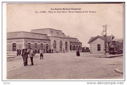 70 , LURE , place des deux gares , Est et chemins de fer vicinaux