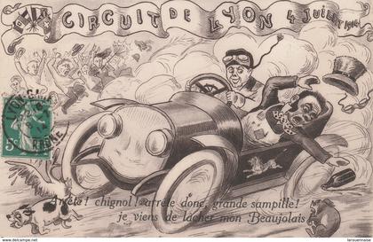 69 - LYON - Circuit de Lyon 4 Juillet 1914 Arrête! chignol ...