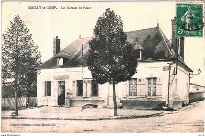 Carte Postale Ancienne - MAILLY LE CAMP-Le bureau de Poste