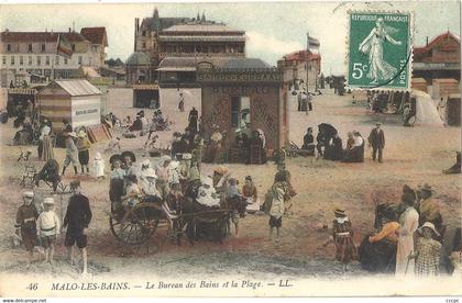 CPA Malo-les-Bains Les Bureaux des Bains et la Plage