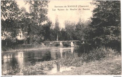 CPA-Carte postale France-Mansle Ruines du Moulin de Baudan 1917  VM50395