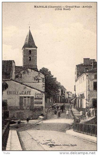 MANSLE GRAND'RUE ARRIVEE (COTE NORD) PLAQUE PUBLICITAIRE MICHELIN