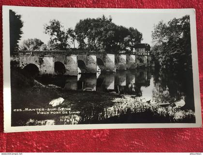 Mantes-la-Jolie Mantes sur seine [78] Yvelines -vieux pont de Limay CPSM--CPA Carte Postale-Postcard--